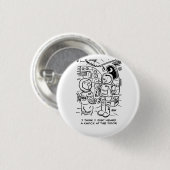 Spacemen op het ruimteschip Hear Knock aan de deur Ronde Button 3,2 Cm (Voorkant /achterkant)