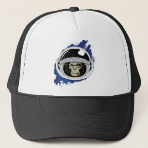 Spacemonkey in Blauwe ruimte Trucker Pet
