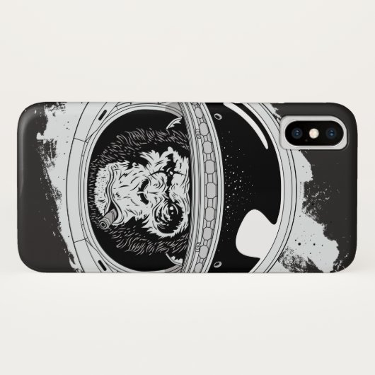 Spacemonkey zwart-wit Case-Mate iPhone case (Achterkant (horizontaal))