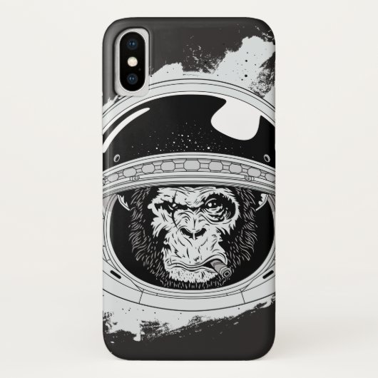 Spacemonkey zwart-wit Case-Mate iPhone case (Achterkant)