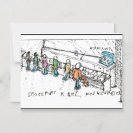 Spaceport KARL, concept van de kunstenaar schets d Briefkaart