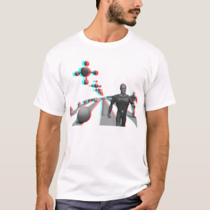 Spaceport: rode cyaan anaglyph t-shirt