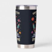 SpaceRocket Launch Explore Cosmos Dark Tumbler Geïsoleerde Drinkbeker (Links)