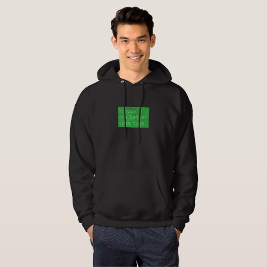 Spaces Over Tabs, Funny Coder Software Full Stack  Hoodie (Voorkant volledig)