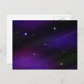 Spacescape met planeten en sterren briefkaart (Voorkant / Achterkant)