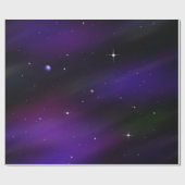 Spacescape met planeten en sterren cadeaupapier (Vlak)