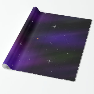 Spacescape met planeten en sterren cadeaupapier