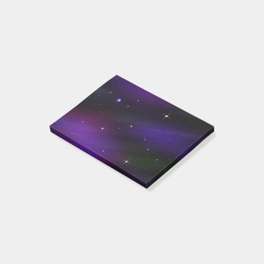 Spacescape met planeten en sterren post-it® notes (Schuin)