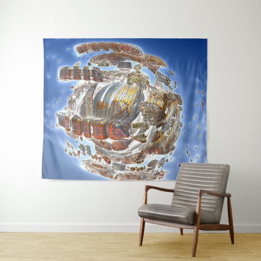 Spaceschip desintegratie Tapestry Wandkleed (In Situ (horizontaal))