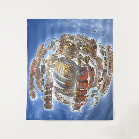 Spaceschip desintegratie Tapestry Wandkleed (Voorkant)