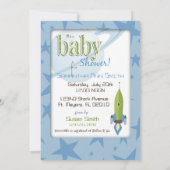 Spaceship Baby shower Invitation Kaart (Achterkant)
