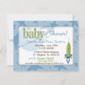 Spaceship Baby shower Invitation Kaart (Achterkant)