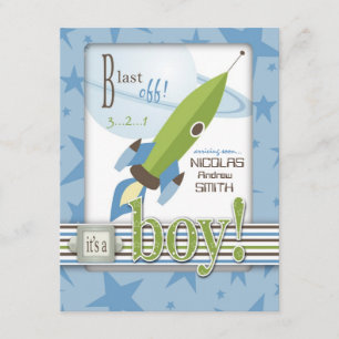 Spaceship Baby shower Invitation Kaart