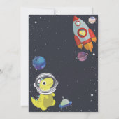 Spaceship Dinosaur Star Planet Galaxy Baby shower Kaart (Achterkant)