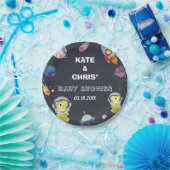 Spaceship Dinosaur Star Planet Galaxy Baby shower Papieren Bordje (Feest)