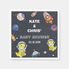 Spaceship Dinosaur Star Planet Galaxy Baby shower Servet