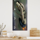 SpaceShip-groeigrafiek Poster (Keuken)