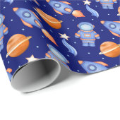 Spaceship & Planets Boys Birthday Astronaut Cadeaupapier (Rol Hoek)