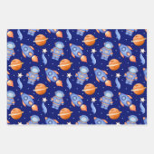 Spaceship & Planets Boys Birthday Astronaut Inpakpapier Vel (Voorkant 3)