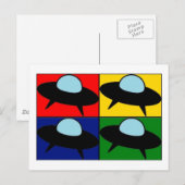 Spaceship Pop Art Briefkaart (Voorkant / Achterkant)