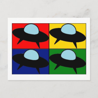 Spaceship Pop Art Briefkaart