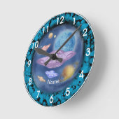 Spaceship Roadtrip Clock Ronde Klok (Hoek)