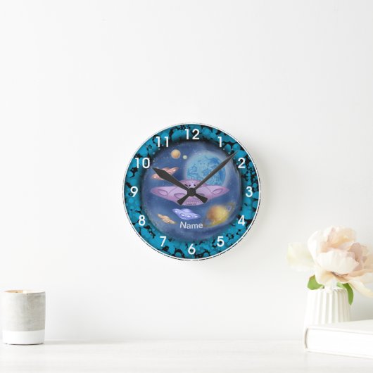 Spaceship Roadtrip Clock Ronde Klok (Huis)