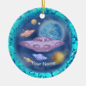 Spaceship Roadtrip custom name Ornament (Voorkant)