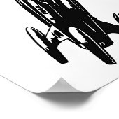 Spaceship tekening, illustratie. poster (Hoek)