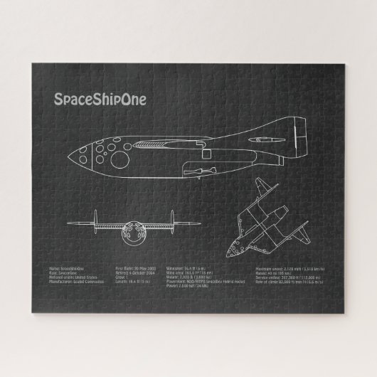 SpaceShipOne - Plannen voor het tekenen van de vli Legpuzzel (Horizontaal)