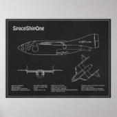 SpaceShipOne - Plannen voor het tekenen van de vli Poster (Voorkant)