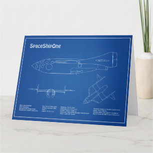 SpaceShipOne - Plannen voor vliegtuigblauwdrukken Bedankkaart