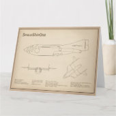 SpaceShipOne - Vliegtuigblauwdruk Tekenplannen SD Bedankkaart (Voorkant)