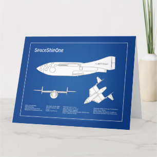 SpaceShipOne - Vliegtuigblauwdrukplannen ABD Bedankkaart