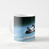 Spaceshuttle. Aanpasbaar Koffiemok (Voorkant links)