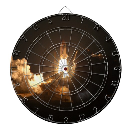 Spaceshuttle Aarde baan ruimtevaartuig nacht Canva Dartbord (Voorkant)