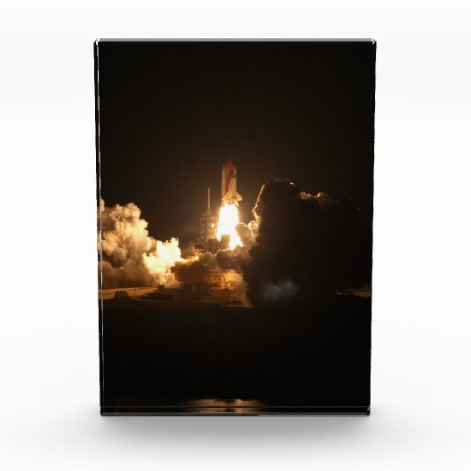 Spaceshuttle Aarde baan ruimtevaartuig nacht Canva Fotoblokken (Voorkant)