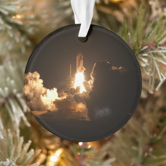 Spaceshuttle Aarde baan ruimtevaartuig nacht Canva Ornament (Boom)