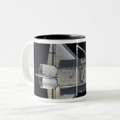 Spaceshuttle Atlantis 4 Tweekleurige Koffiemok (Voorkant links)