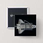 Spaceshuttle Atlantis 4 Vierkante Button 5,1 Cm (Voorkant /achterkant)