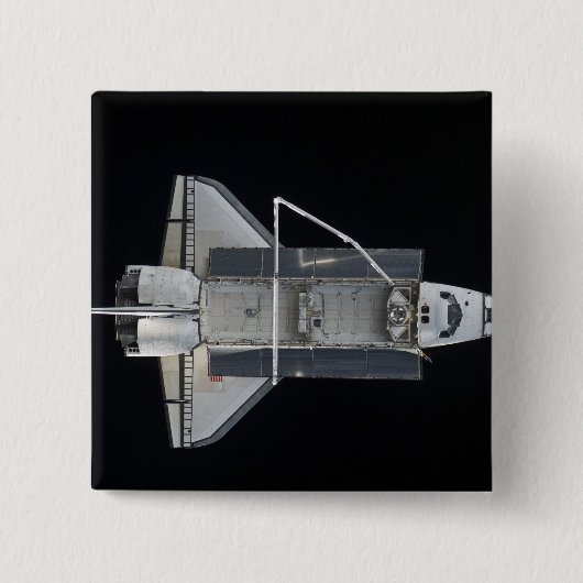 Spaceshuttle Atlantis 4 Vierkante Button 5,1 Cm (Voorkant)
