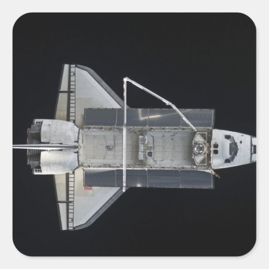 Spaceshuttle Atlantis 4 Vierkante Sticker (Voorkant)