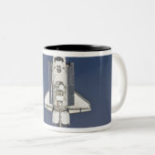 Spaceshuttle Atlantis 5 Tweekleurige Koffiemok (Voorkant rechts)