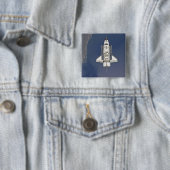 Spaceshuttle Atlantis 5 Vierkante Button 5,1 Cm (In situ)