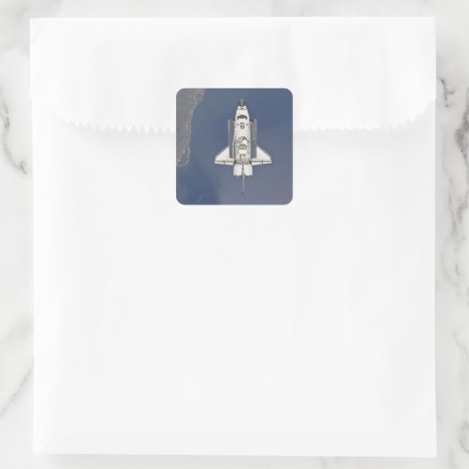 Spaceshuttle Atlantis 5 Vierkante Sticker (Tas)