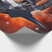 Spaceshuttle Atlantis Hubble-telescoop Kunstwerk Cadeaupapier (Hoek)
