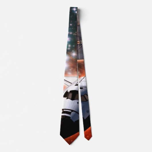 Spaceshuttle Atlantis Hubble-telescoop Kunstwerk Stropdas (Voorkant)