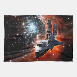 Spaceshuttle Atlantis Hubble-telescoop Kunstwerk Theedoek
