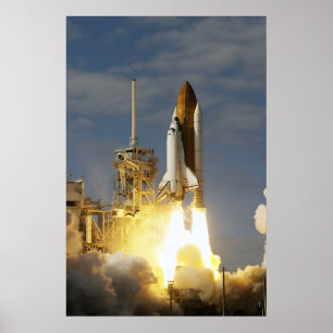 Spaceshuttle Atlantis-lanceerposter NASA STS-122 Poster