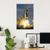 Spaceshuttle Atlantis-lanceerposter NASA STS-122 Poster (Thuiskantoor)